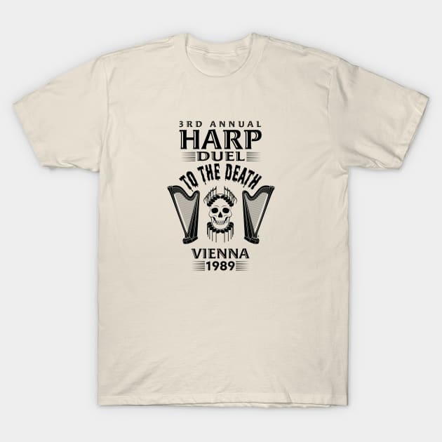 Harp Battle To The Death T-Shirt by CuriousCurios